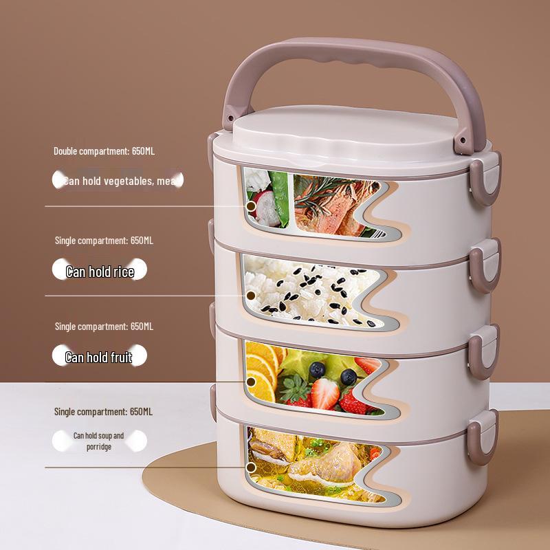 Stainless Steel Insulated Bento Lunch Box for Office & Students, Microwave-Safe Portable Meal Container.