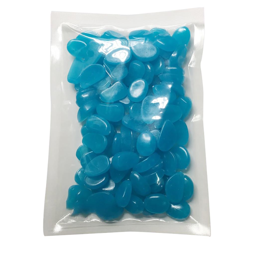 Garden Pebbles Glow Stones Rocks Luminous Pebbles for Walkways Outdoor Decor Aquarium Fish Tank Garden Decorative Stones100pcs