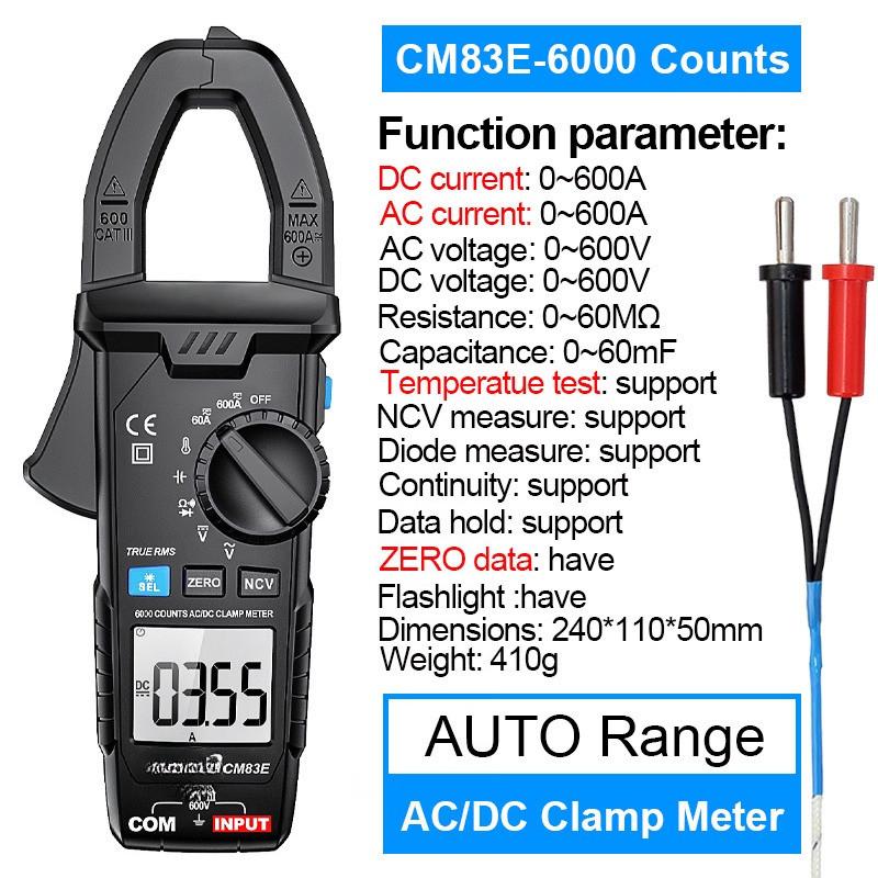 Clamp Multimeter High Precision Digital Clamp Meter Temperature Measure On-Off Beeping Smart Anti-Burn Meter