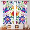 Mexican Flowers Curtains,Traditional Mexico Style Colorful Floral Cinco De Mayo Dia De Los Muertos Boho Botany Rustic Style