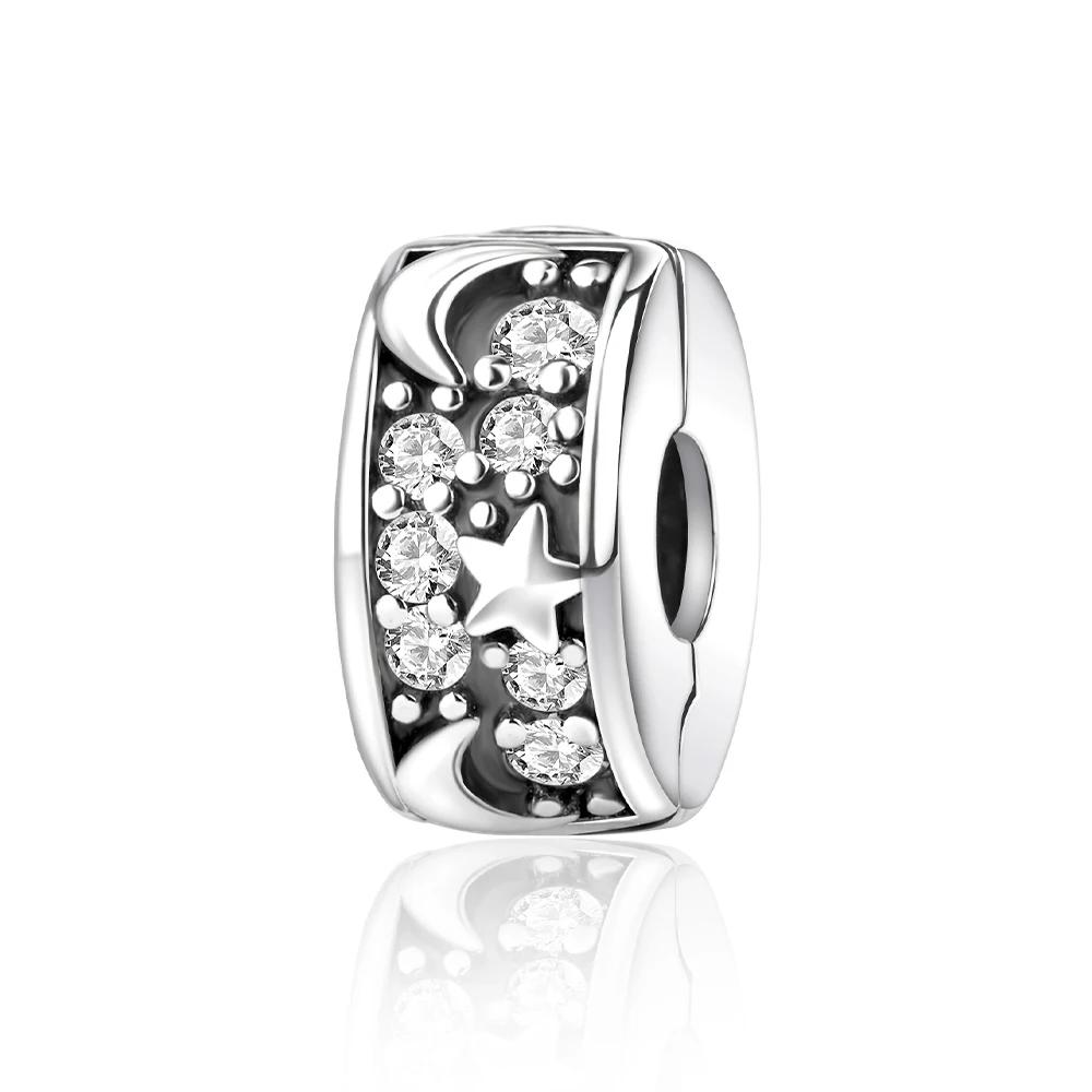 Original Copper Safety Clasp Heart Flower Safety Chain Beads Pendant Charms For Pan Bracelet Jewellery Clips