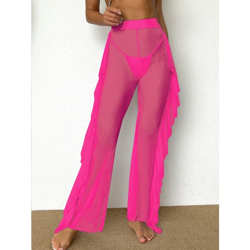 

Новые однотонные сетчатые быстросохнущие брюки, сексуальное бикини, пляжная блузка, купальник женский XL