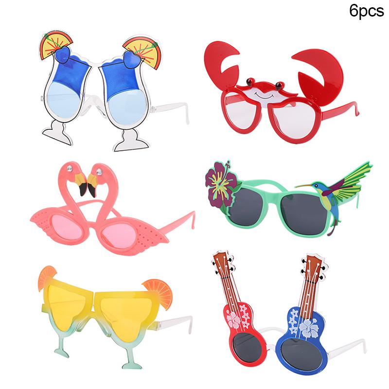 2-9Pcs Hawaiian Glasses Kit Luau Summer Birthday Decoration Tropical Party Favors Funny Sunglasses Props Beach Wedding Supplies