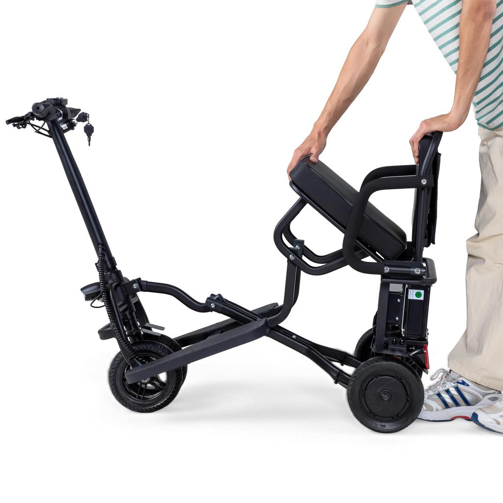 WEYRAL C36VC09BP Elektrický pojízdný invalidní vozík ze slitiny hliníku, motor 300 W, baterie 8 Ah, maximální rychlost 15 km/h, pohodlně skládací elektrický vozík