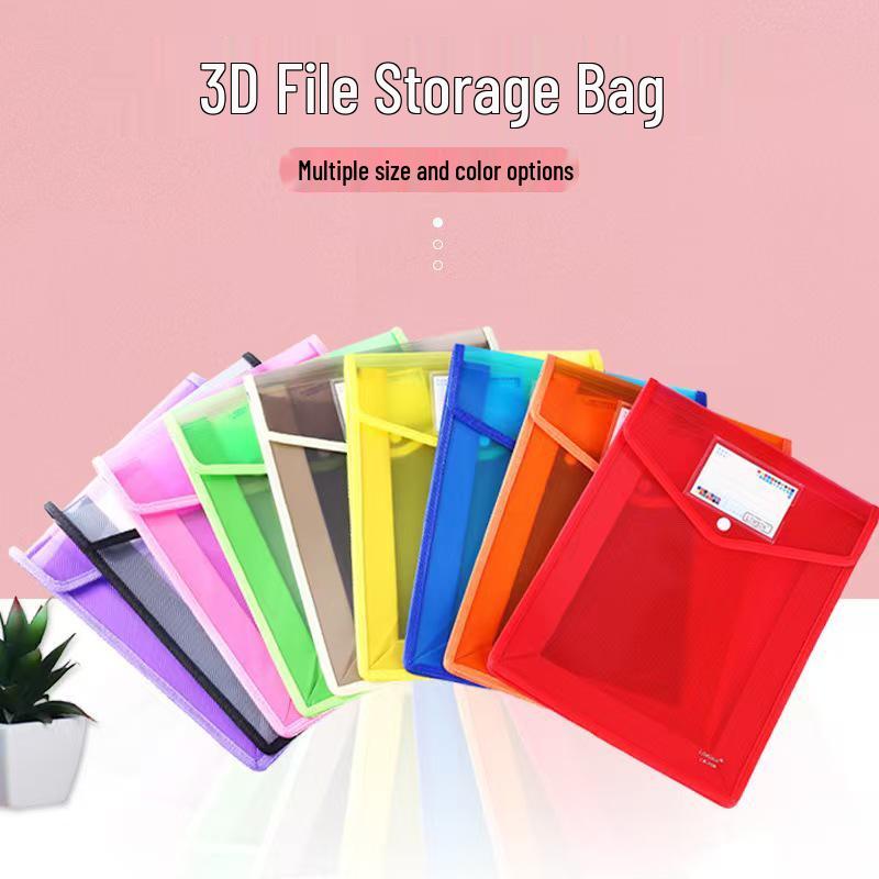 Vertical Snap Button Accordion File Bag - Large Capacity Document Organizer