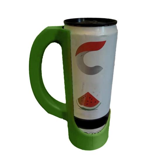 Držák na plechovky s ergonomickou rukojetí vytištěný na 3D tiskárně pro plechovky od limonády a piva, univerzální držák na studené nápoje s protiskluzovým designem, přenosný doplněk pro domácnost a venkovní použití.