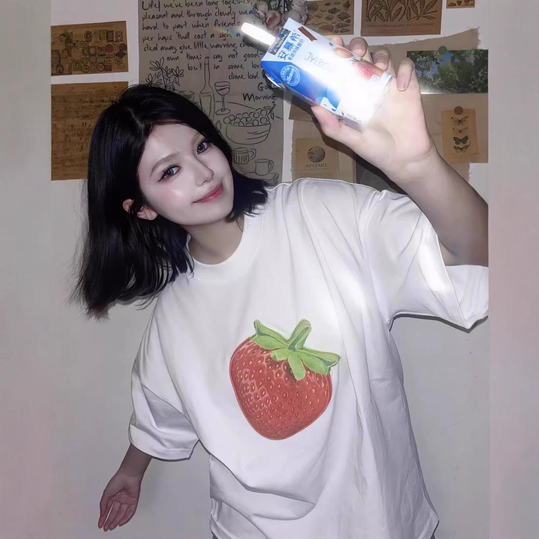 

Женский 2025 Новый Свободный Повседневный Тяжелый Хлопковый Топ с Коротким Рукавом 3XL белый