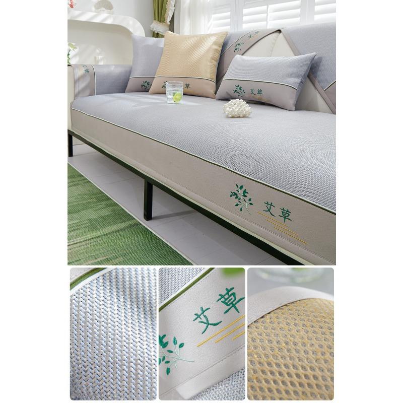 

Summer Rattan Mat Sofa Cushion Non-Slip Argy Wormwood Mosquito Repellent Cool Ice Silk Seat for Living Room 60*60