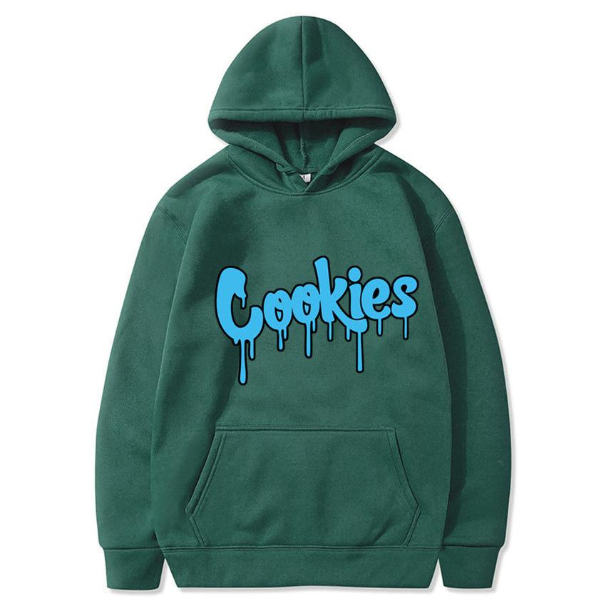 Wish2026 New Cookies Printed Fleece Men's Autumn and Winter Thick Sweater Hoodie