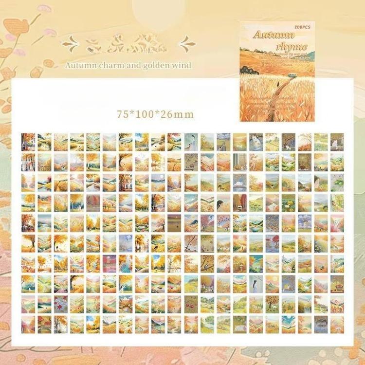 200 listů, materiál pro krajinu, papír, dekorace, deník, album, scrapbooking, materiál, pozadí, papír, odpadky, deníkové potřeby