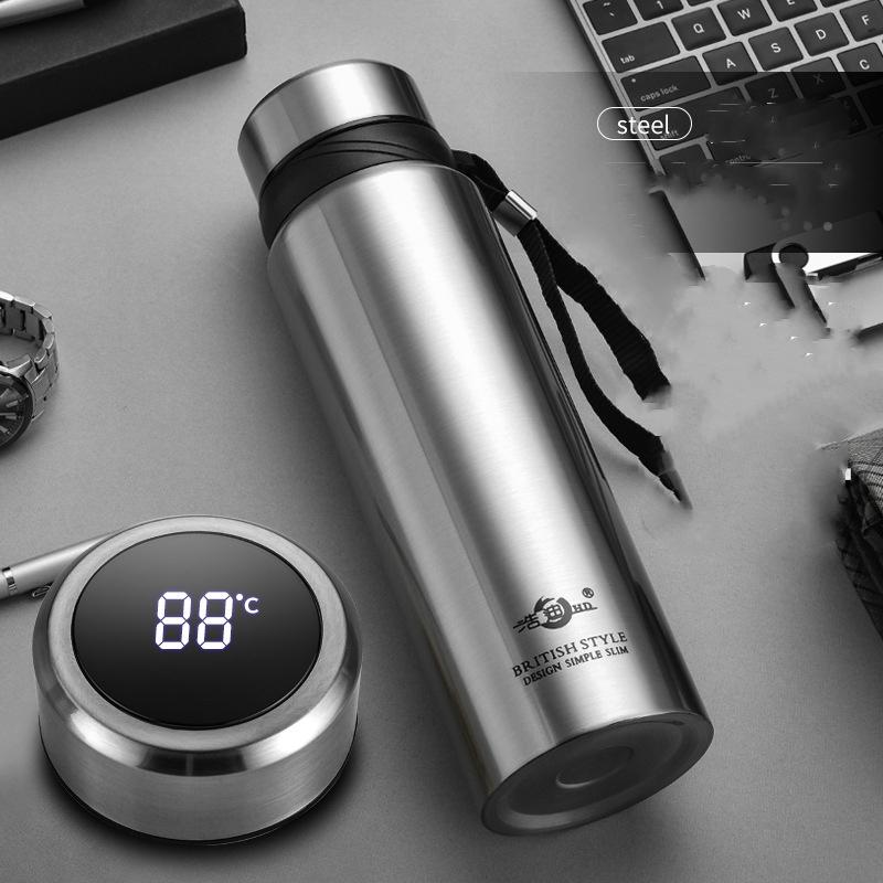 

Термос большой емкости из нержавеющей стали 304, термобутылка для воды, кофе, с дополнительным светодиодом, портативный и идеальный, Прямая поставка 600ml