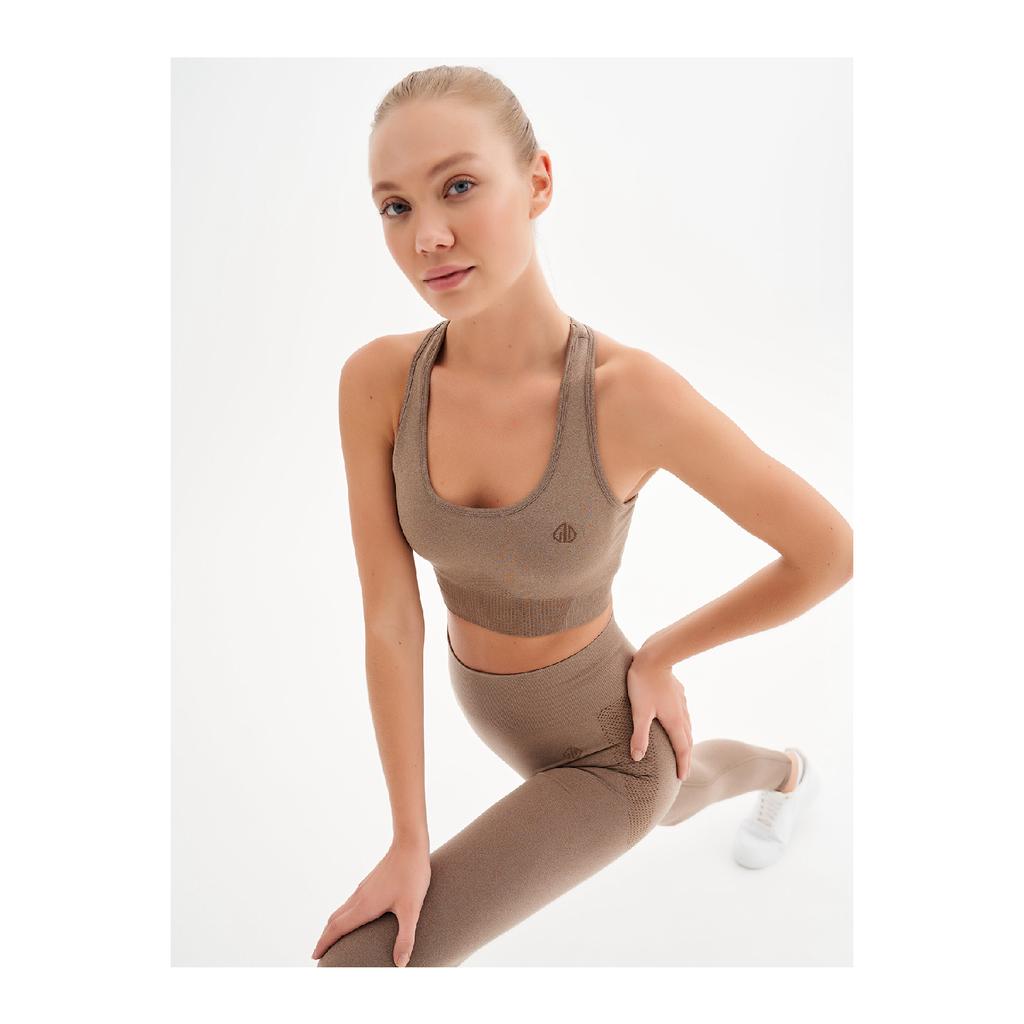 Dámská bezešvá Melange hnědá/sportovní podprsenka Infinity