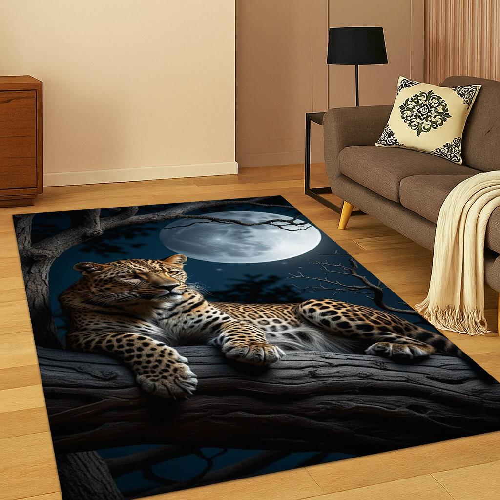 Leopard Cheetah Dreamy Animal Carpet Rug for Home Bedroom Living Room Sofa Doormat Decor,Kid Area Rug Game Non-slip Floor Mat