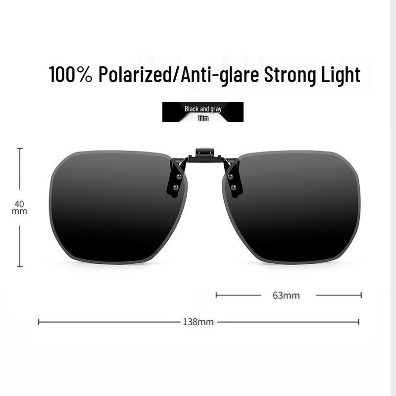Occhiali da Sole Polarizzati Clip-On Ribaltabili da Uomo - Protezione UV per la Guida Giorno/Notte
