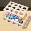 Montessori Wooden Playthings Colour Shape Matching Puzzle Activity Box Colorful Beaded Colour Cognition Instructive Playthings Present Designed For