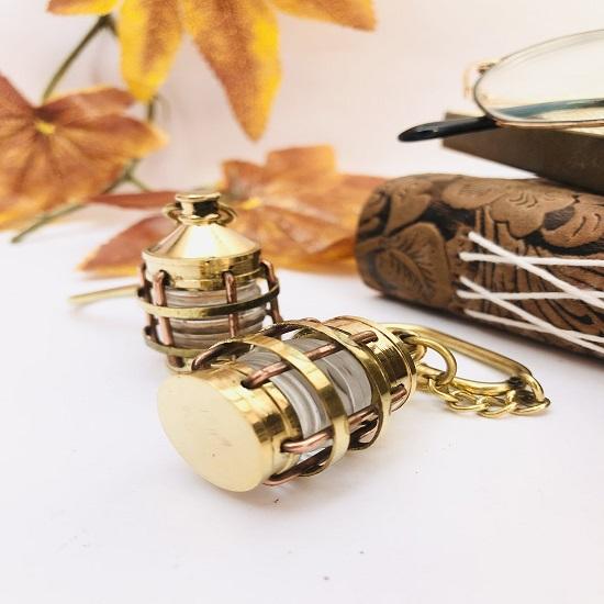 Vintage Brass Lantern Keyring, Lamp Key Chain, Nautical Brass Keychain, Gift for Christmas, Gift for Man, Birthday Gift, Lot of 12 Pieces