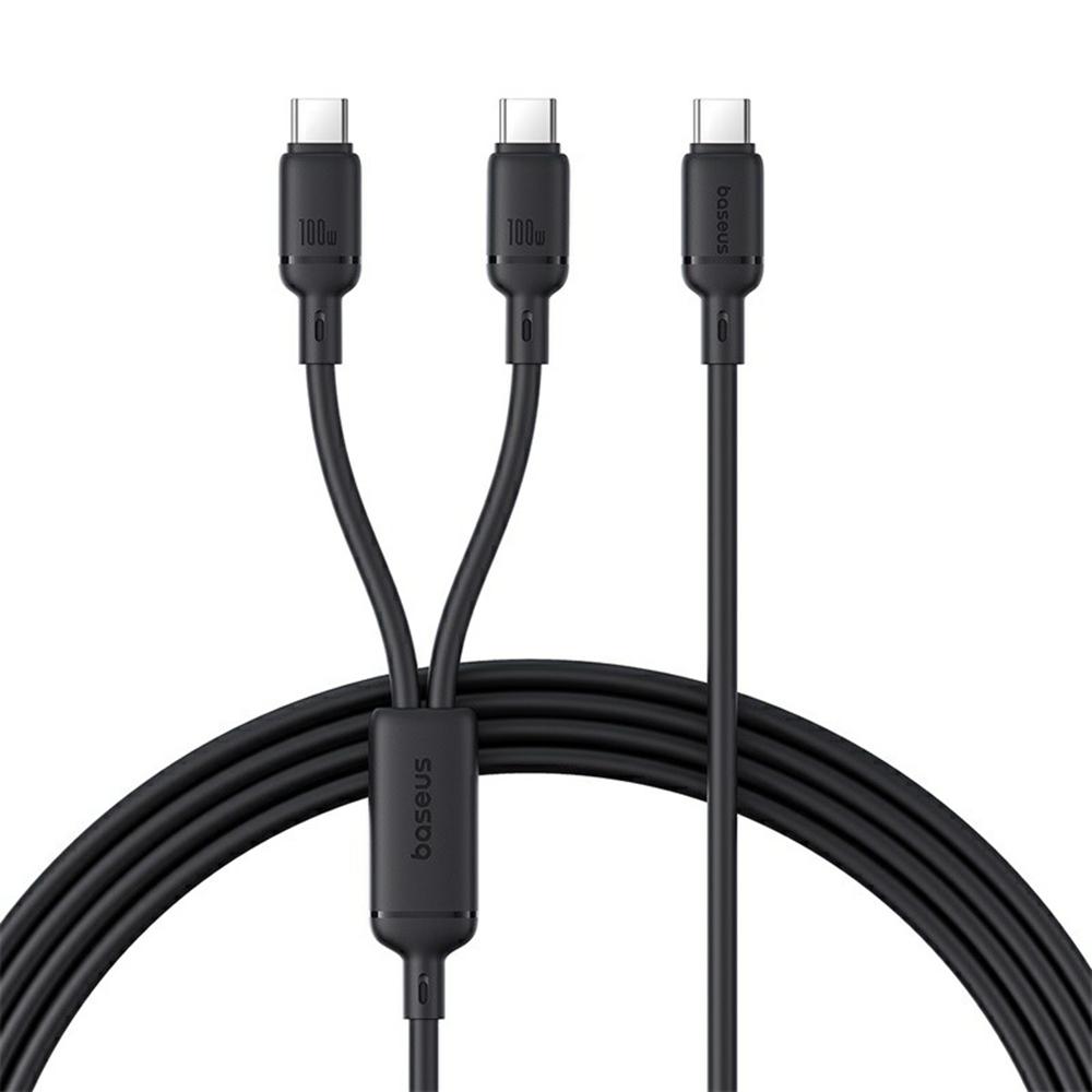 

BASEUS New Pudding Series 1.5m Type-C to 2x USB-C 100W Fast Charging Cable Data Wire Black