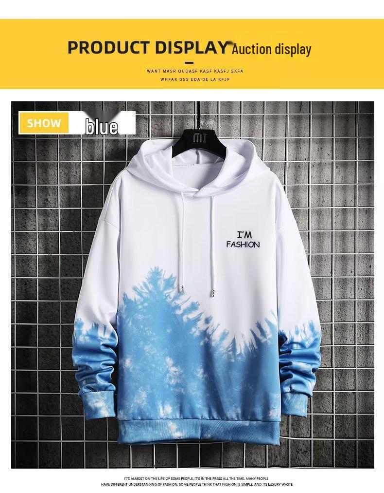 Men's Korean Style Gradient Hoodie & Casual Pants Set