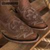Embroidery Botas Mujer Leather PU Cowboy Ankle Boots for Women's Wedge High Heel Boots Snake Print Western Cowgirl Boots Autumn