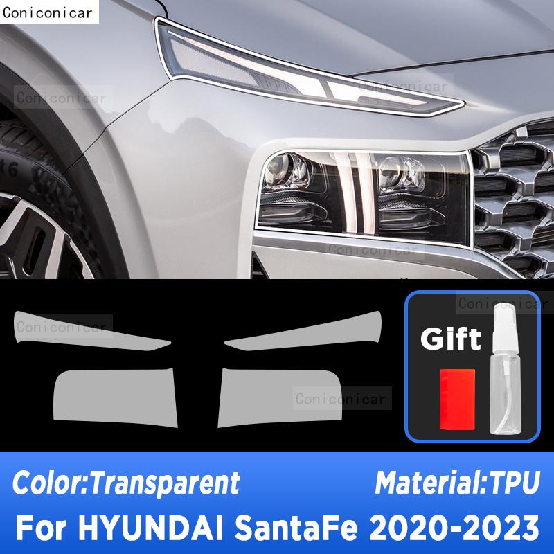 For HYUNDAI SANTAFE - Car Exterior Headlight Anti-scratch Front Lamp Transparent TPU Protective Film Accessories Transparent