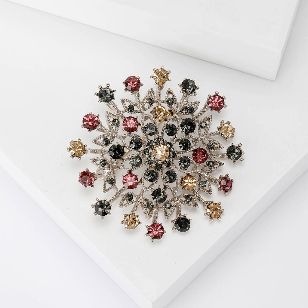 Original Single Rhinestone Crystal Multi-Color Large Flower Brooch Brooch Clothing Accessories
