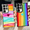 Regenbogen-Gradient-Liebesdesign Beschichtetes Handyhülle Für Samsung Galaxy S24 S25 FE S26 Edge S23 Ultra S22 S21 Plus S20 Sturzfest Aira