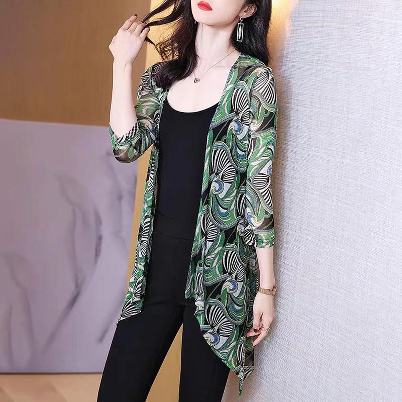 Summer Fashion New Mid To Long Outdoor Sunscreen Clothes Women's Shawl Cardigan