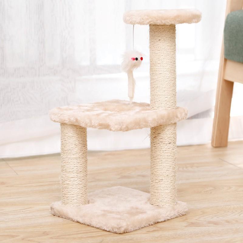Sisal Cat Tree with Scratching Post, Shelf, Climbing Platform, and Toy