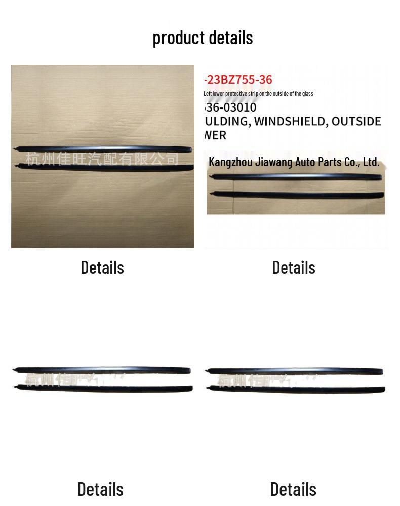Fits Toyota 2023 BZ3 Windshield Trim Strip: 75535-03020 R, 75536-03010 L