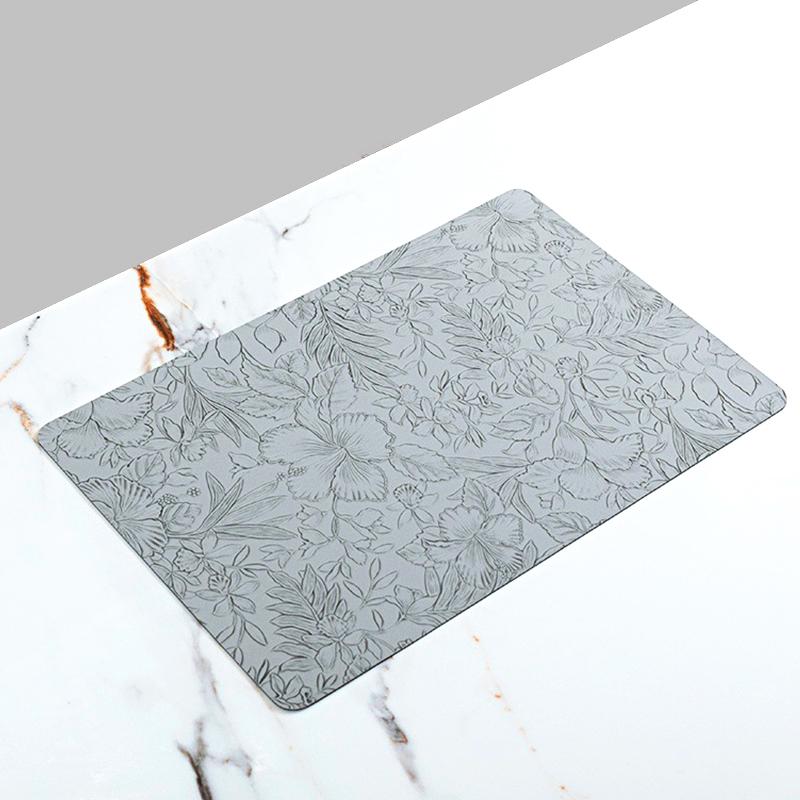 

1 шт. Коврик для стола Легко чистить Двусторонние Легкие Роскошные Подставки Водонепроницаемые и Прочные Однотонные Имитация кожи серый