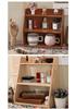 Desktop Retro Wooden Storage & Organization Rack for Journals, Ornaments, Coffee Cups, and Perfume.
