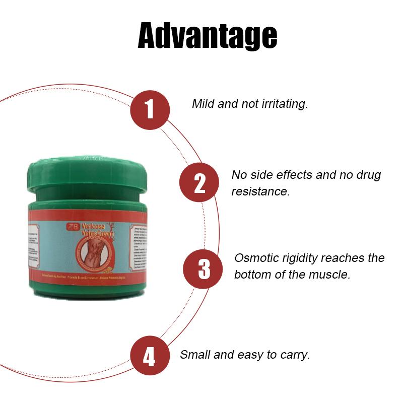 ZB Varicose Veins Relief CreamVasculitis Phlebitis Spider Pain ReliefOintment Medical Plaster Body Care 20g