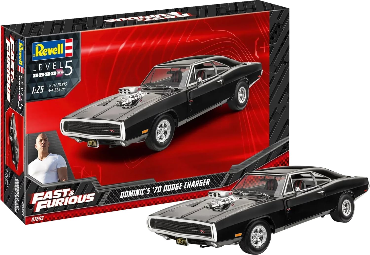 

Revell Fast Furious 1970 Dodge Charger Dominic Plastic Model Kit 07693 1/25 &