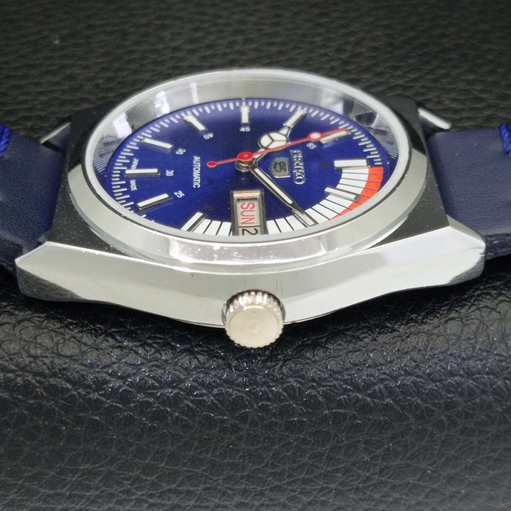 REFURBISHED VINTAGE SEIKO 5 AUTOMATIC 6309A JAPAN MENS BLUE DIAL WATCH a440892-4