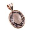 Natural Smoky Quartz 925 Solid Sterling Silver TwoTone Gift Pendant 1.50" l0Y29
