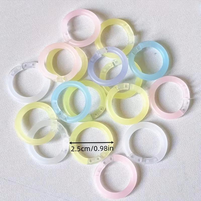 20/50pcs Colorful Loose-leaf Ring Assembly Binding Coil Plastic Detachable Punch Ring Buckle File Organization Office Accessorie