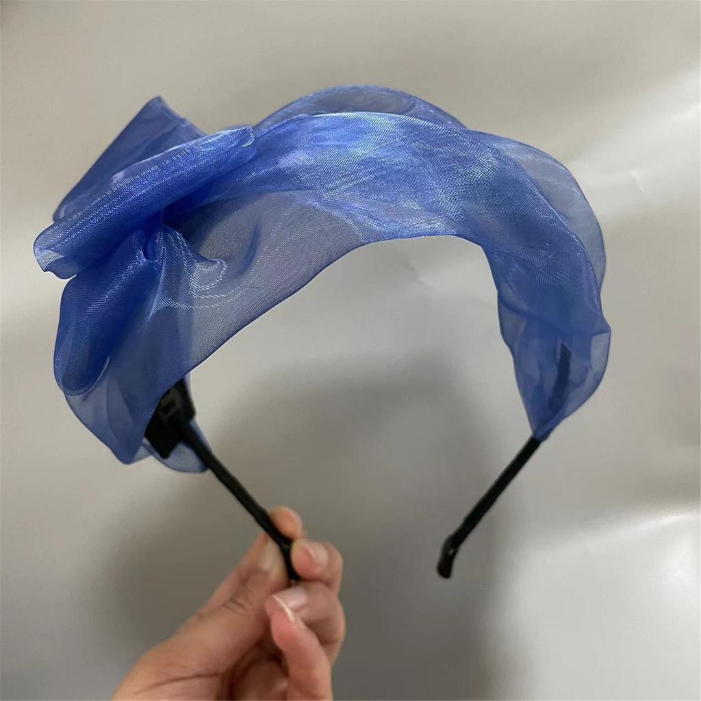Mesh Bowknot Headband Elegant French Hairband Hair Styling Accessories for Women Aesthetic Formal Banquet Hairhoop