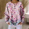 Women's Casual Shirts Long Sleeve Tops Button Up V Neck Loose Knit Fall Favorites For Women