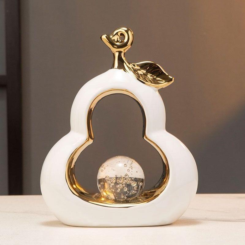 BEPAN 1PC Creative Gourd Ornament New Luxury Ceramic Decoration For Living Room Study Bedroom High Grade Business Gift Art