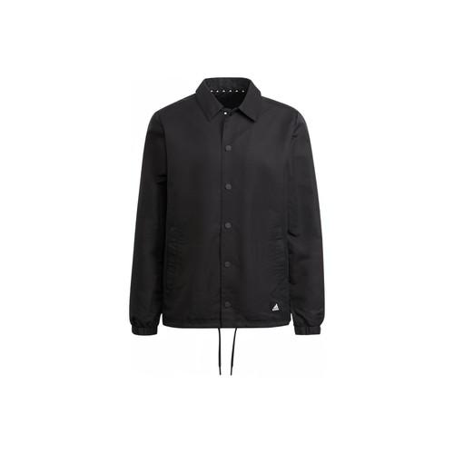 

adidas Solid Color Polo Collar Single-Breasted Long Sleeve Jacket for Men, Black S чёрный