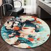 1pc Anime Design Round Carpet Floral Fantasy Chair Mat for Office, Home Decor, Living Room, Bedroom