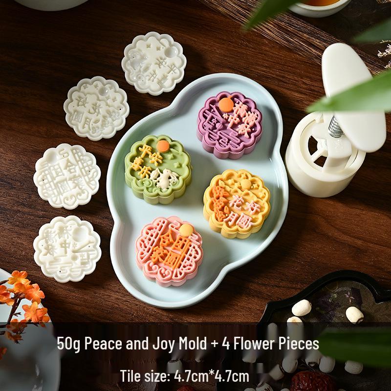 Mid-Autumn Mooncake Press - Flower Ice Skin Mold for Pastry & Mung Bean Cake