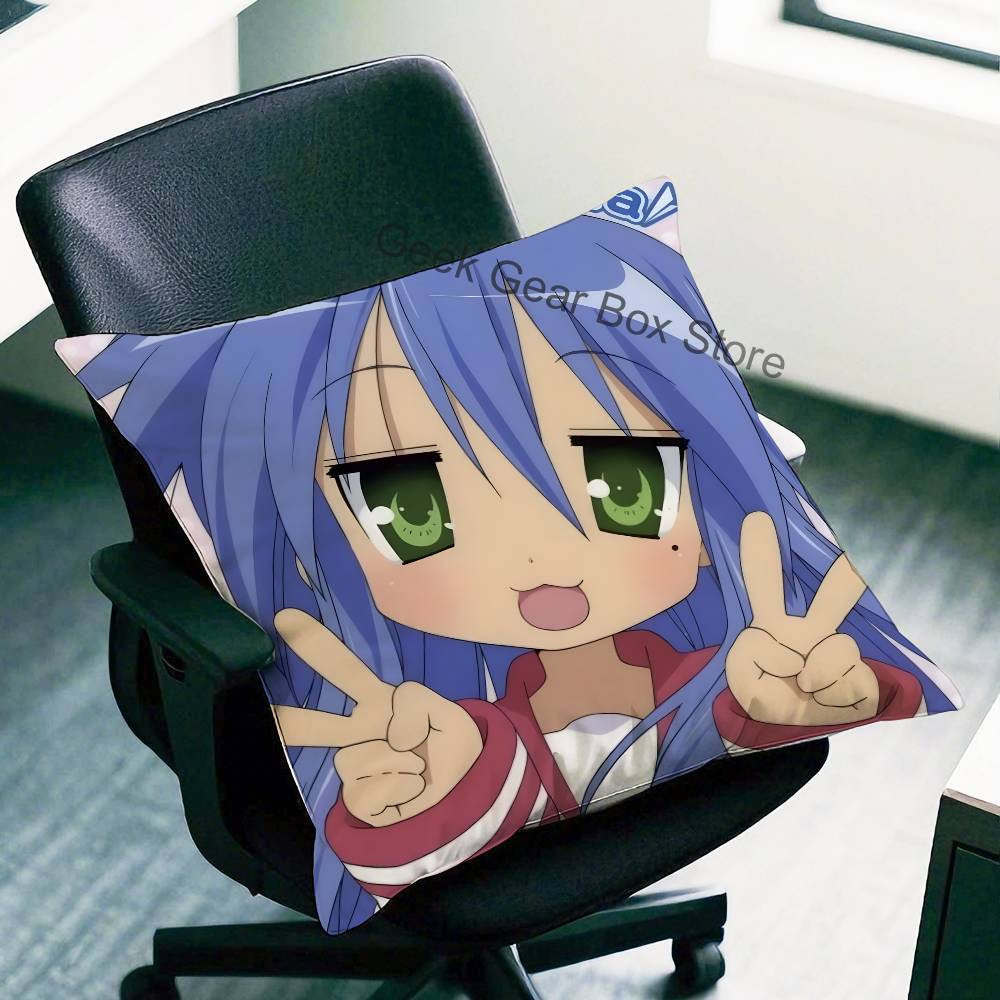 Konata Izumi LLucky SStar Anime Celebrity Merchandise AllMatch Printed Pillow Case Sofa Car Office Room Decoration Protector