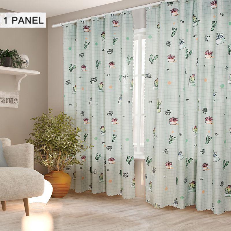 

Nordic Style Sunshade Printing Blackout Window Curtain Hooks Velcro Drapes Panel Plant-Hook,125*225cm/49.21*88.58inch