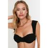 Ecru Jacquard Textured Underwire Bikini Top Tbess21bu0161