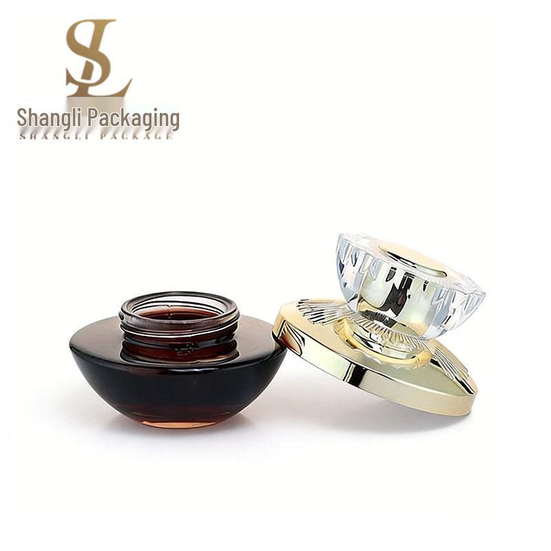 Cosmetic Glass Set: 50g Cream Jar & 150ml Travel Lotion/Toner Bottles