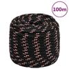 VidaXL Boat Rope Black 18 Mm 100 M Polypropylene 152366