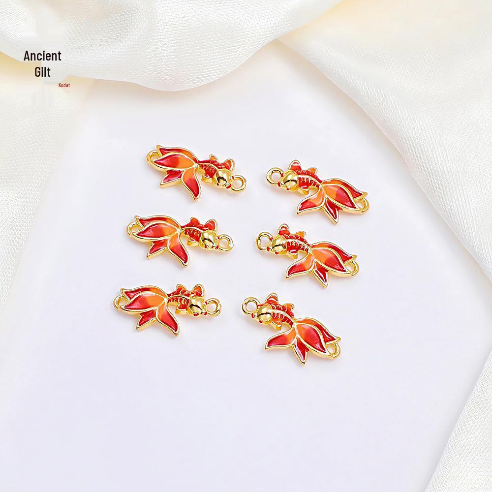 

Chinese Style Enamel Goldfish Pendant Connector for DIY Jewelry