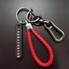 Trendy Diy Mobile Phone Number Plate Pendant Keychain For Men Punk Simple Woven Leather Rope Anti-Lost Car Key Chain Accessories