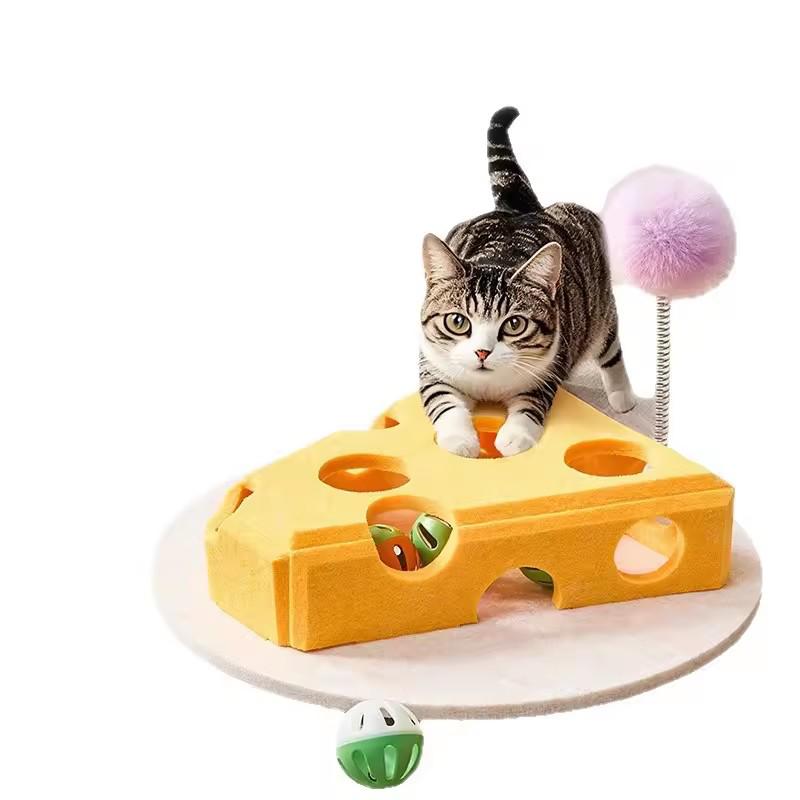 Interaktivní kočičí puzzle hračka puzzle plstěná krabice pro vnitřní kočky kotě nástroje pro mentální trénink hra na schovávanou hračky pro kočičí agilitu